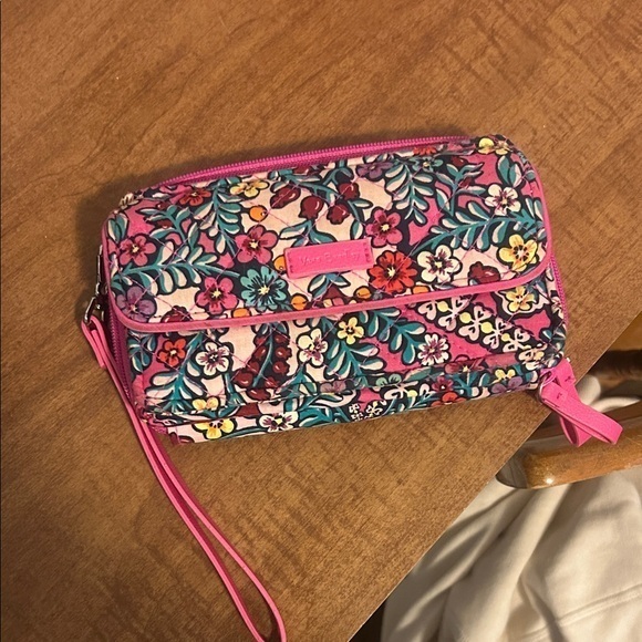 Vera Bradley Handbags - Vera Bradley Pink and Teal Floral Wristlet